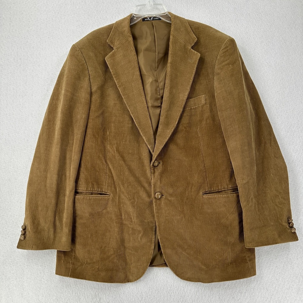 New England Collection Men's Corduroy Blazer Jacket‎ Size 44L Brown/Tan